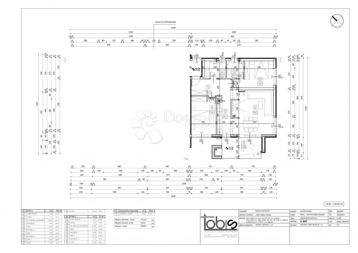Stanovanje Maslenica, Jasenice, 107m2