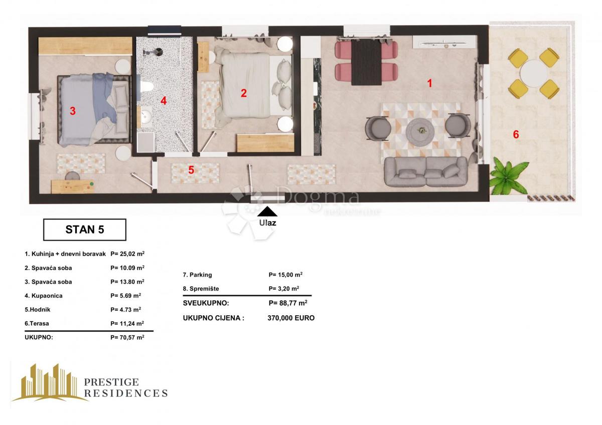 Stanovanje Brodarica, Šibenik - Okolica, 51,63m2