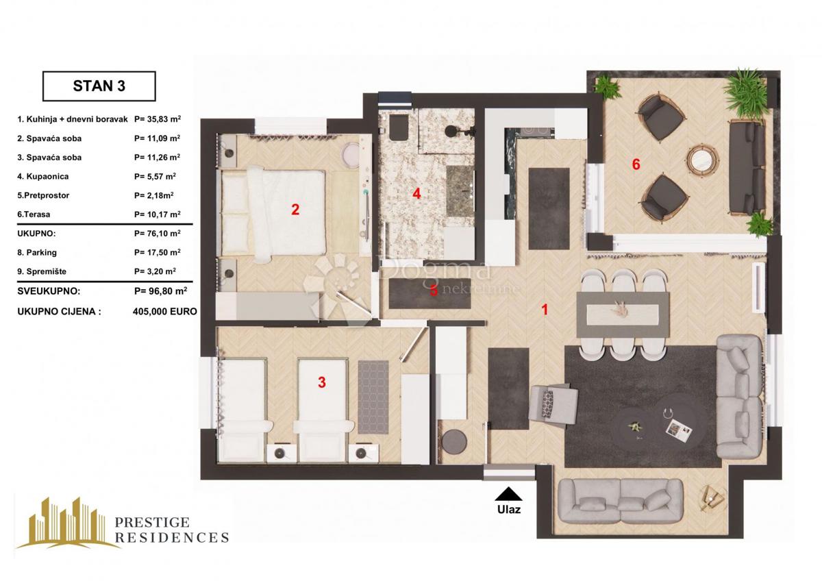 Stanovanje Brodarica, Šibenik - Okolica, 70,97m2