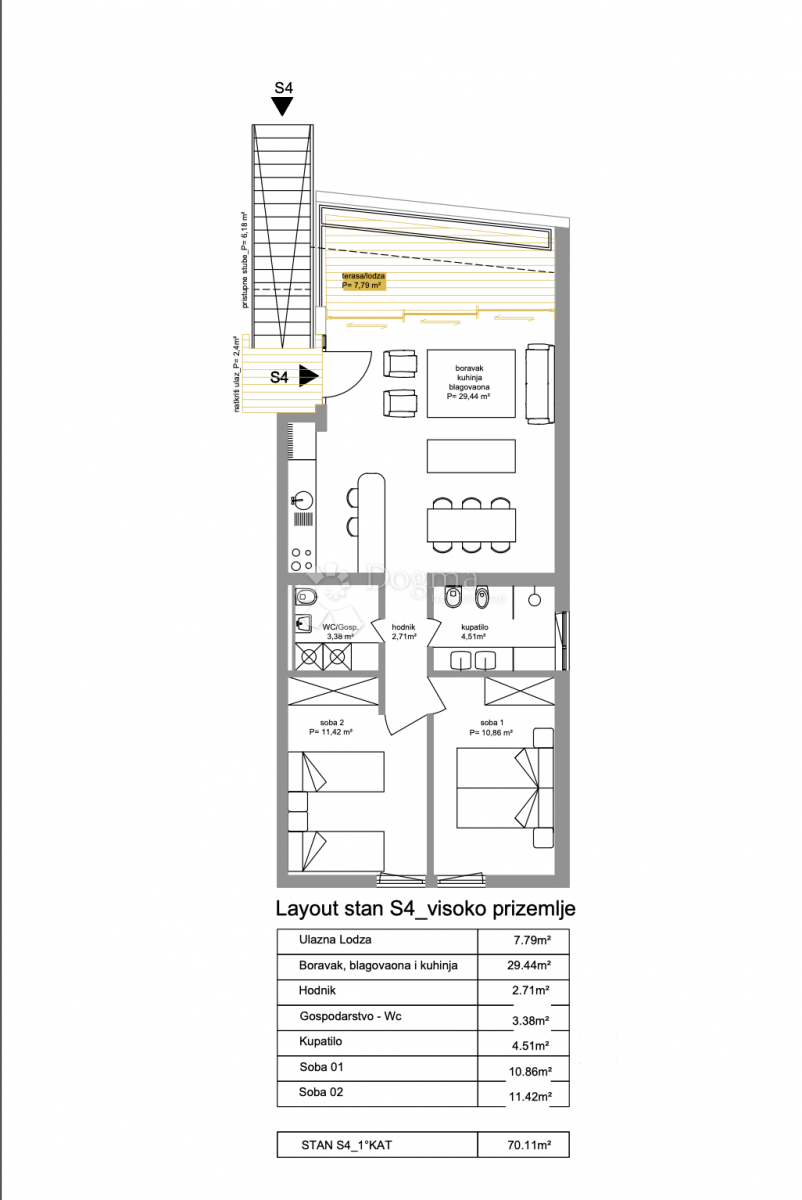 Stanovanje Brodarica, Šibenik - Okolica, 71m2
