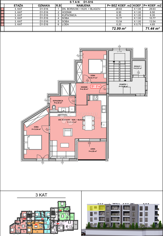 Stanovanje Omiš, 80,52m2