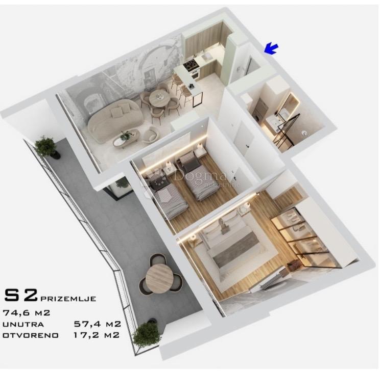 Stanovanje Bilice, Šibenik - Okolica, 71,40m2