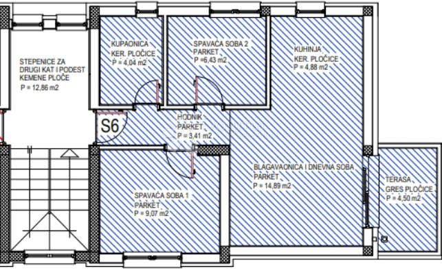 Stupnik S6 dvosobno stanovanje s teraso v drugem nadstropju