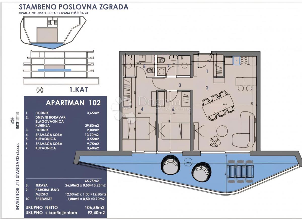 Stanovanje Volosko, Opatija, 89m2