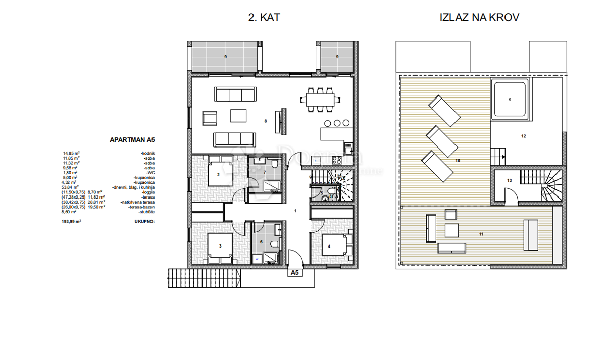 Stanovanje Arbanija, Trogir - Okolica, 193,99m2