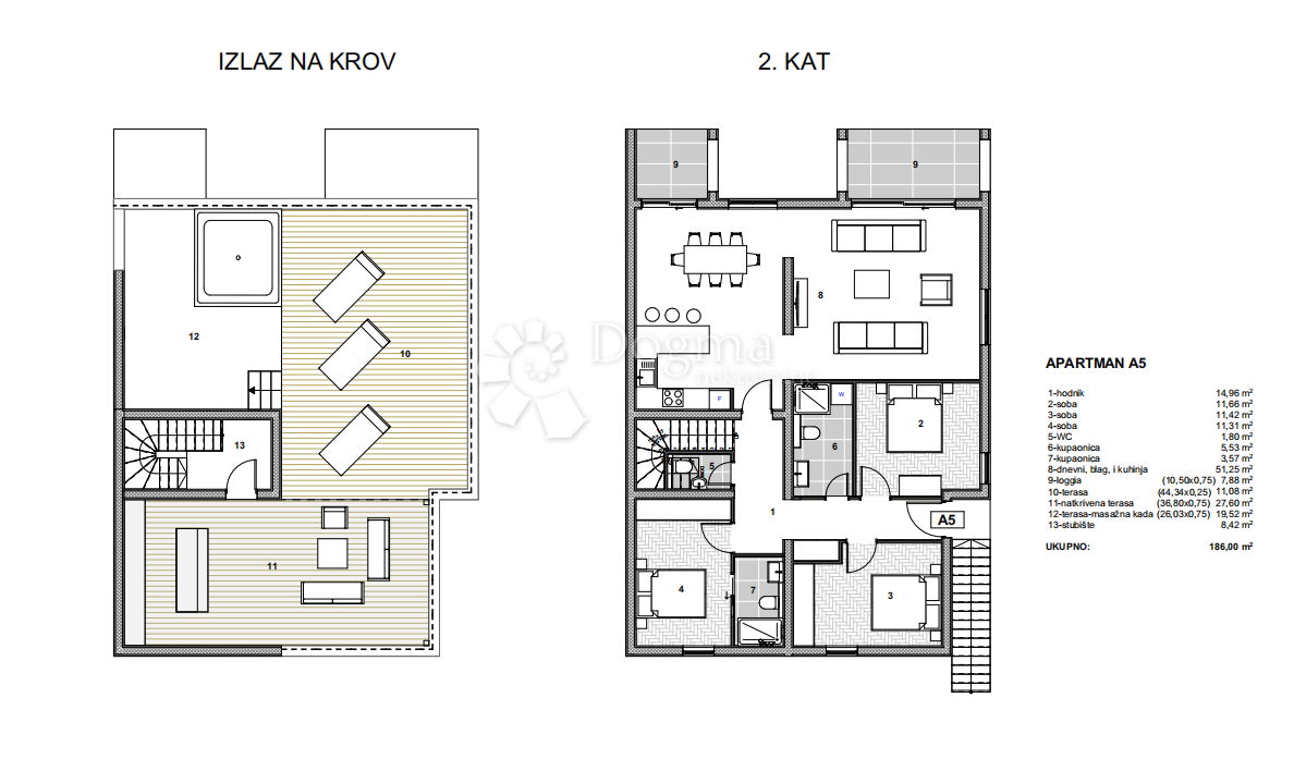 Stanovanje Arbanija, Trogir - Okolica, 74,43m2