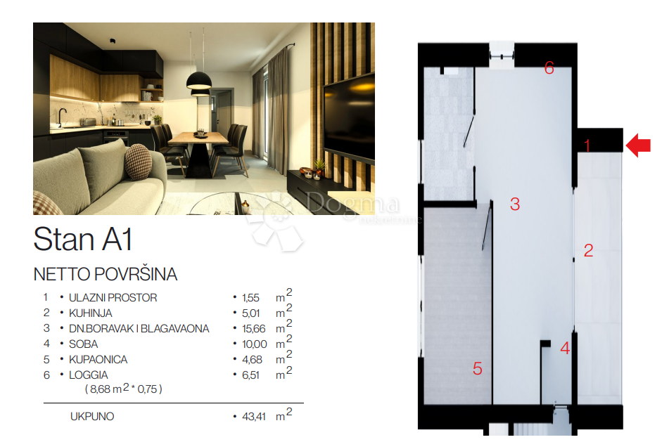 ROGOZNICA - APARTMA V PRITLIČJU NOVOGRADNJE