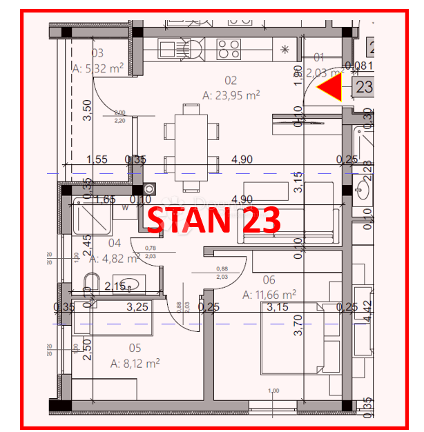 Stanovanje Monvidal, Pula, 54,96m2