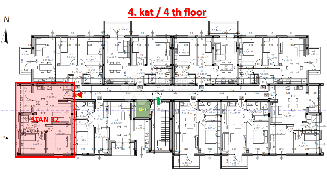 Stanovanje Monvidal, Pula, 54,96m2