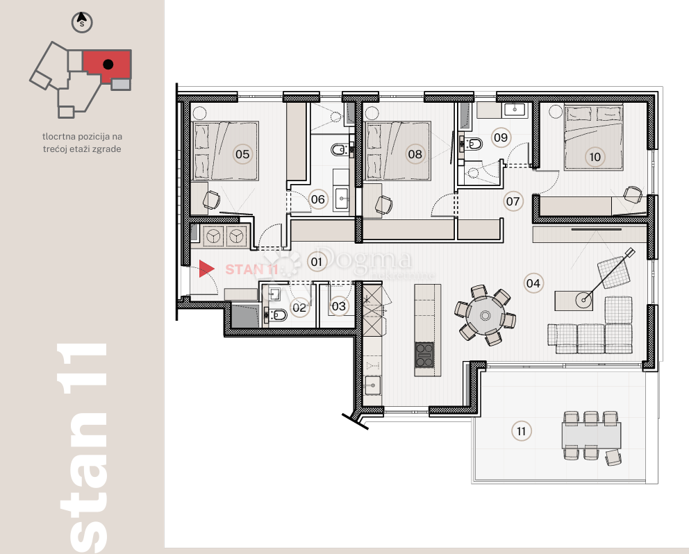 Stanovanje Jesenice, Dugi Rat, 96,79m2