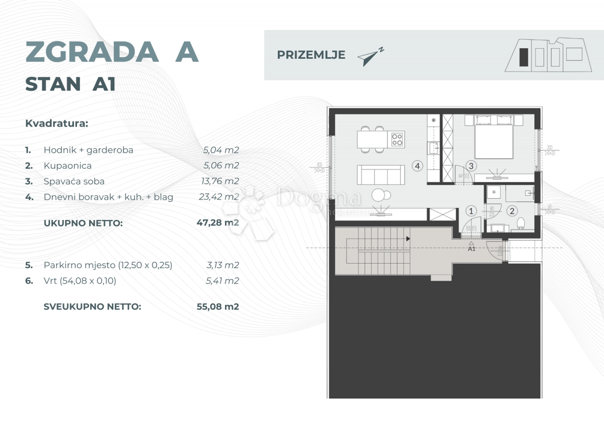 Stanovanje Fažana, 55,08m2