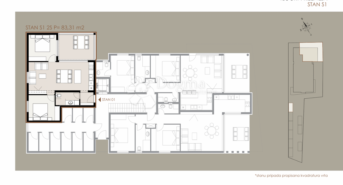 Stanovanje Privlaka, 83,31m2