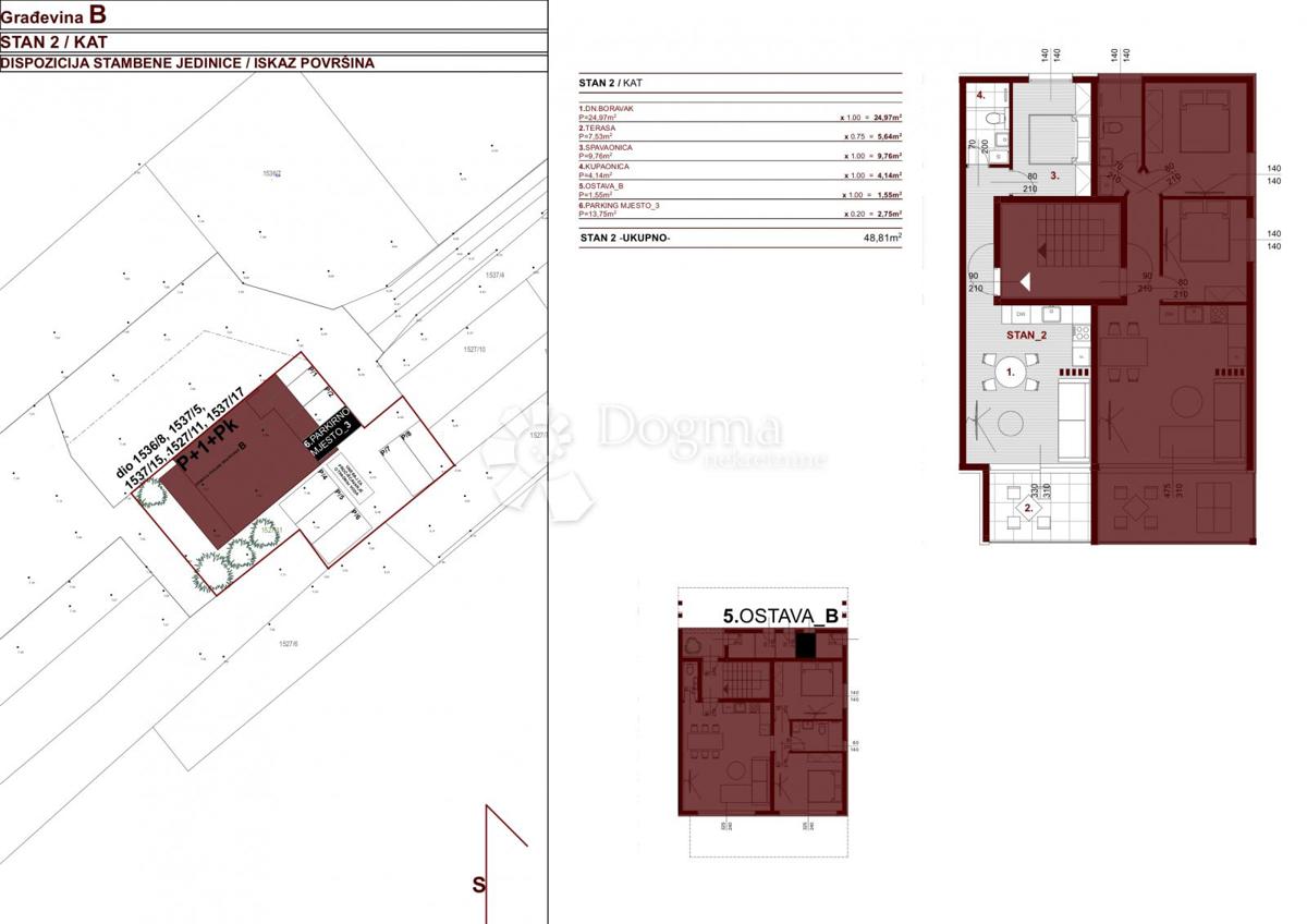 Stanovanje Bibinje, 48,81m2