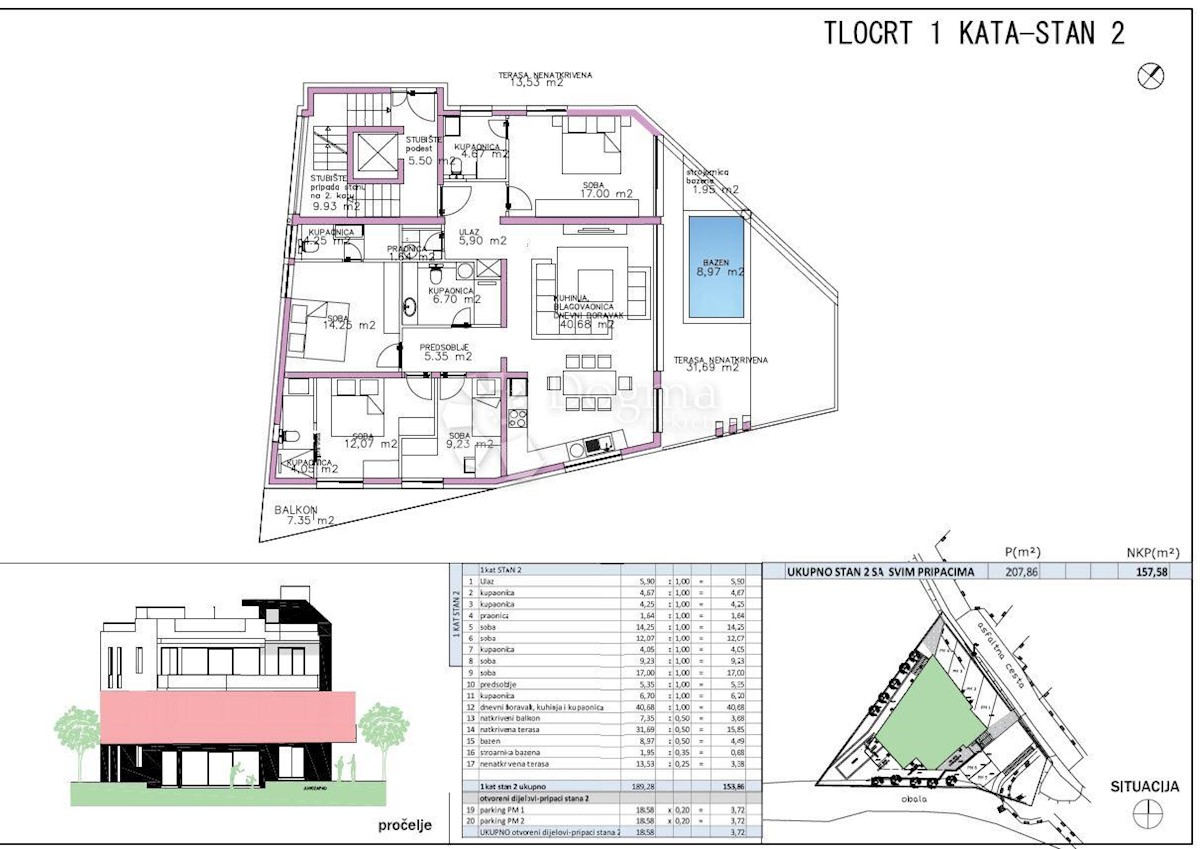 Apartma Sukošan, 205,44m2