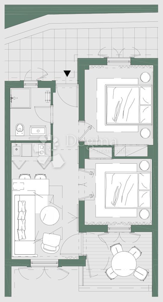 Apartma Kukljica, 48,60m2