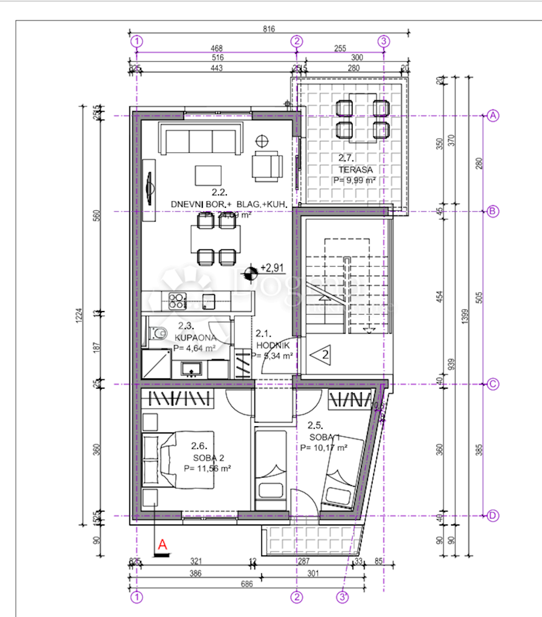 Apartma Šilo, Dobrinj, 64,70m2