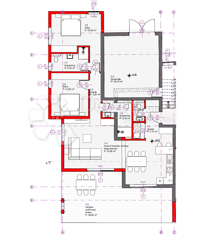 Stanovanje Tribunj, 103m2