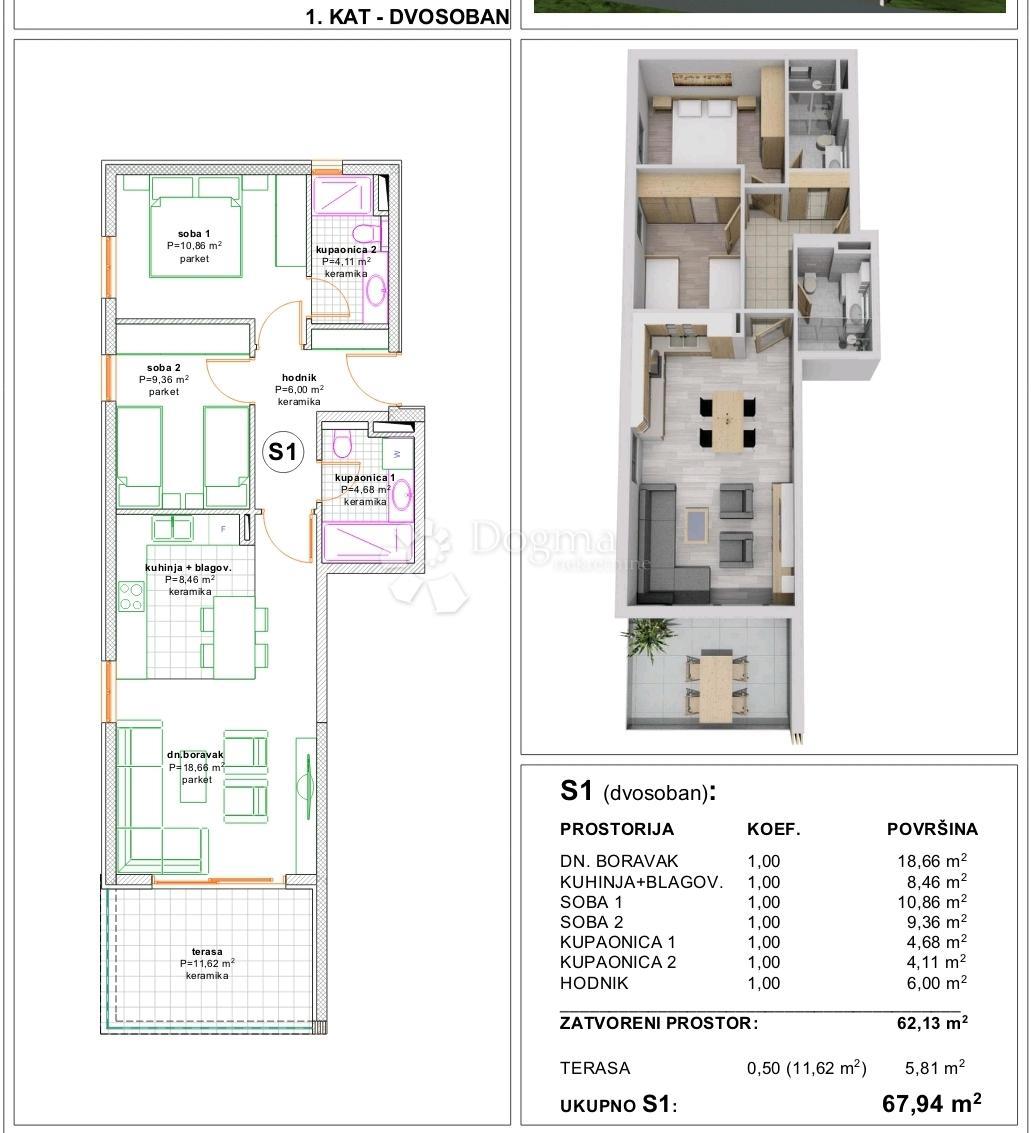 Stanovanje Makarska, 71m2