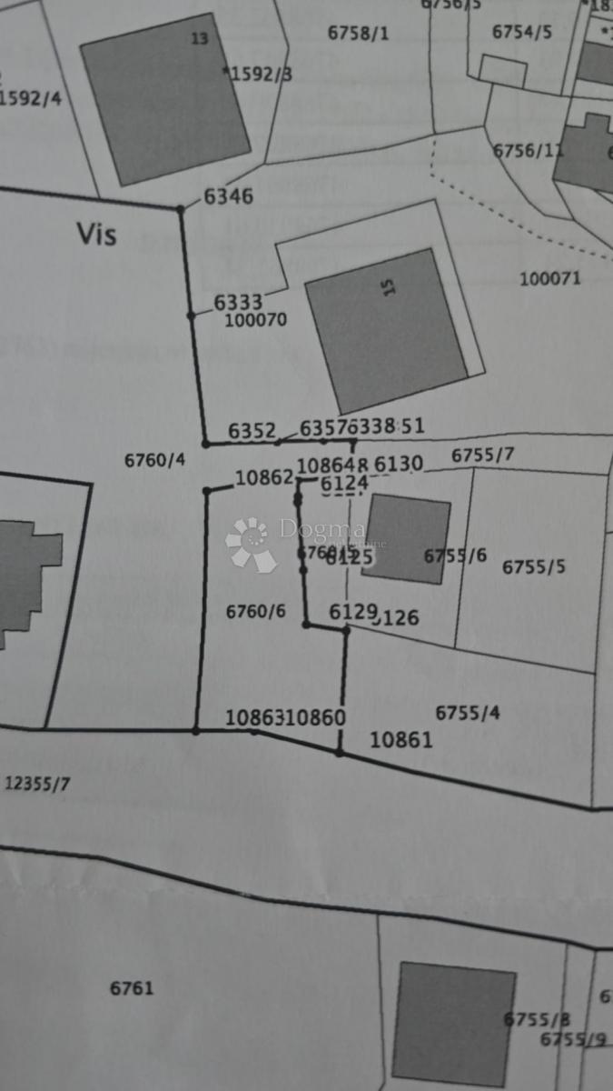 Zazidljivo zemljišče Vis, 480m2