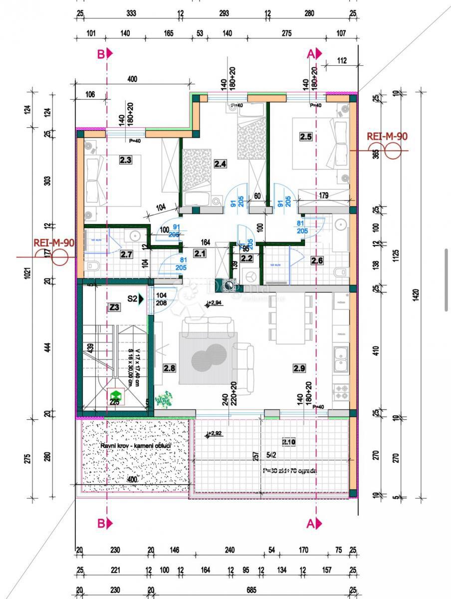 Stanovanje Medulin, 56,52m2
