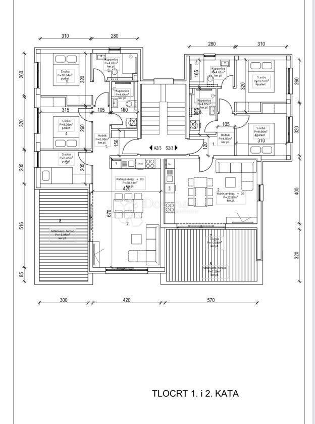 Apartma Gajac, Novalja, 82m2