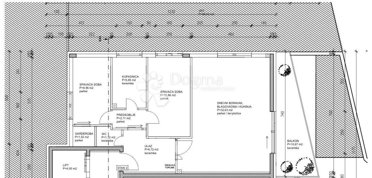 Stanovanje Črnomerec, 101m2