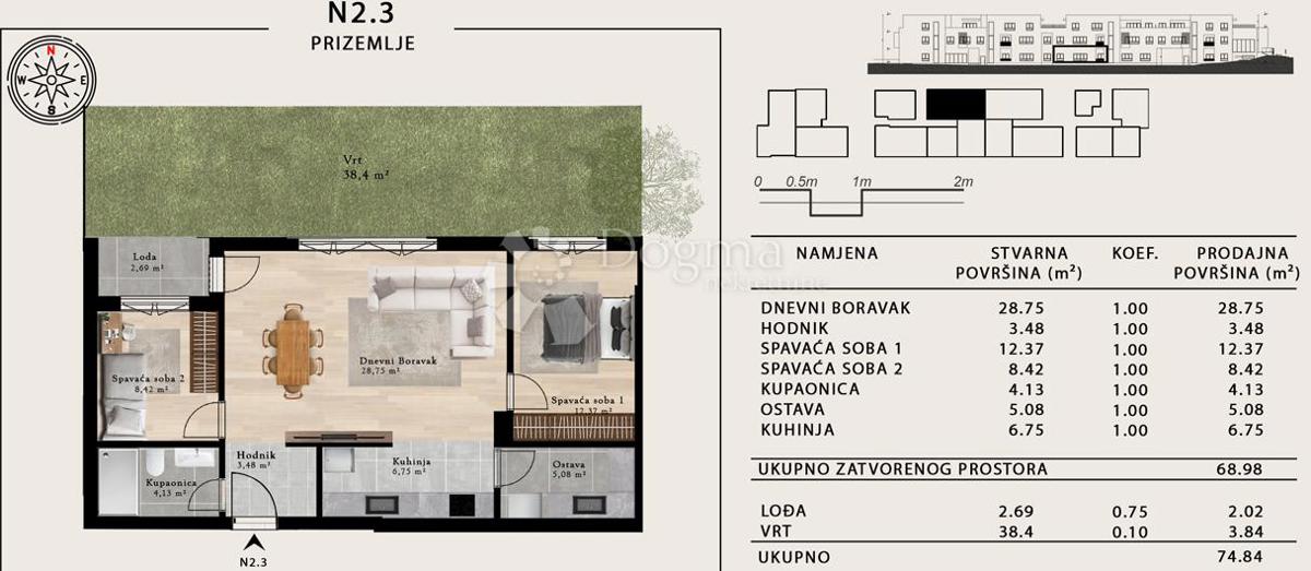 Stanovanje Sveta Klara, Novi Zagreb - Zapad, 48,28m2