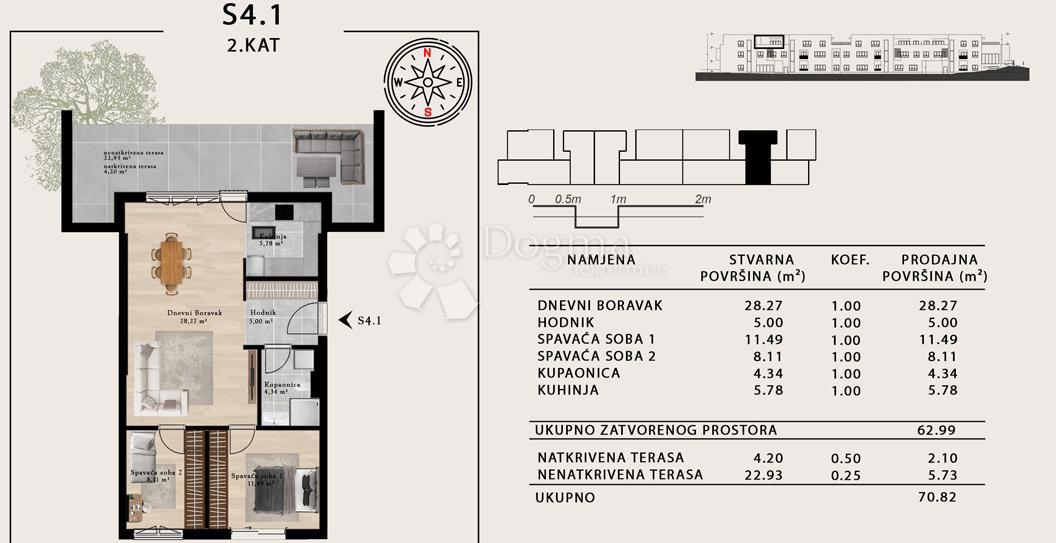 Stanovanje Sveta Klara, Novi Zagreb - Zapad, 48,28m2