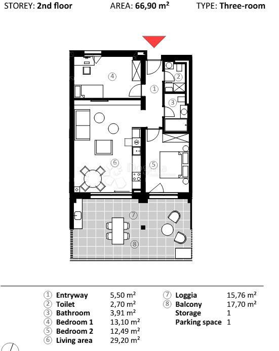 Stanovanje Umag, 66,90m2