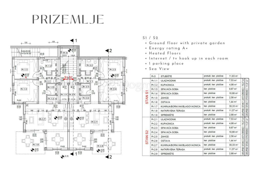 Apartma Maslenica, Jasenice, 70,29m2
