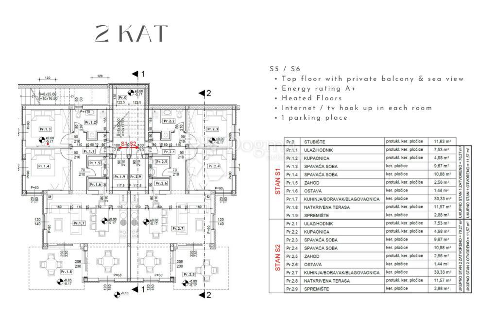 Apartma Maslenica, Jasenice, 70,29m2