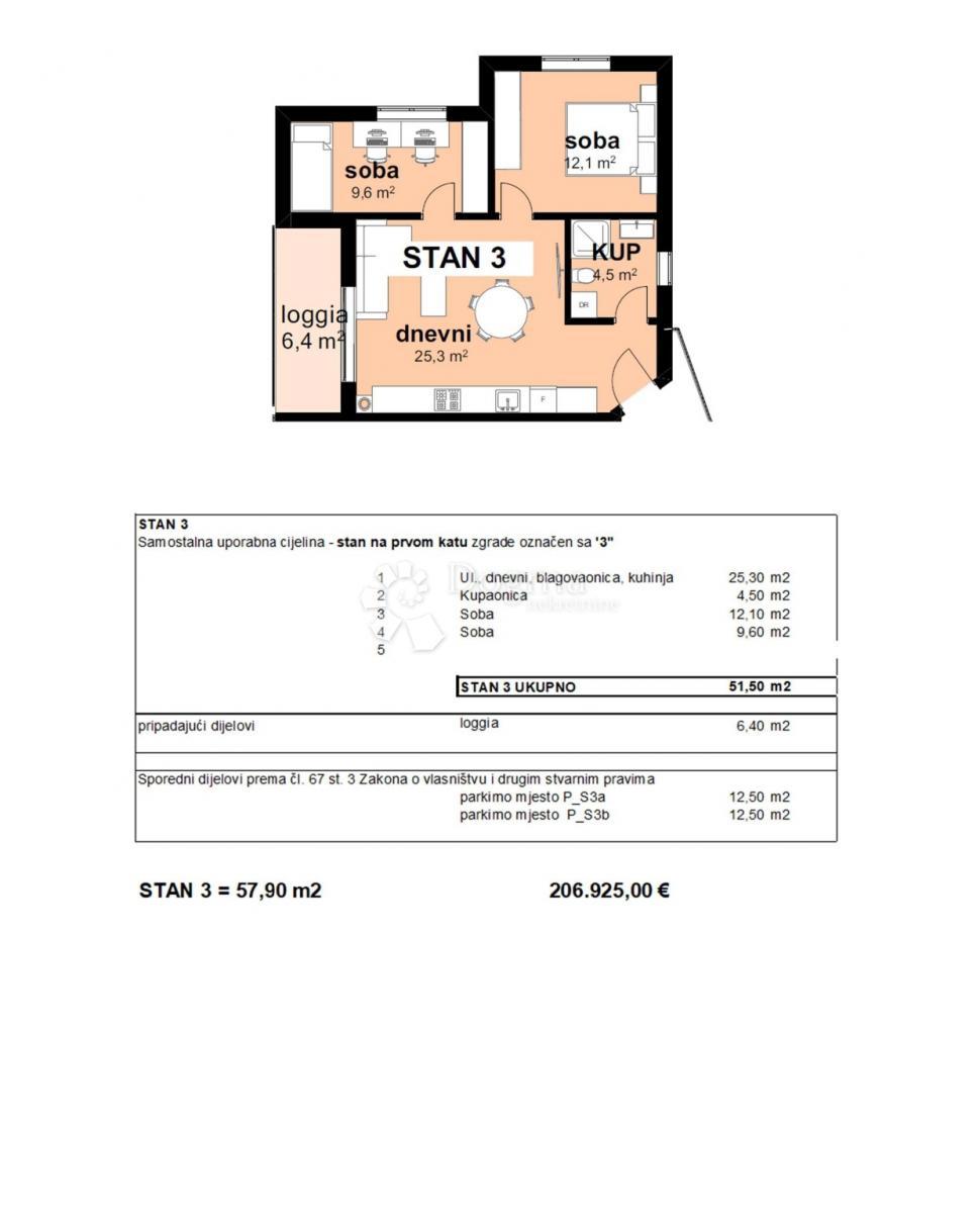Stanovanje Poreč, 55m2