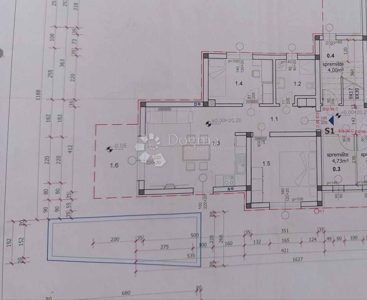 Moderno dvosobno stanovanje z bazenom