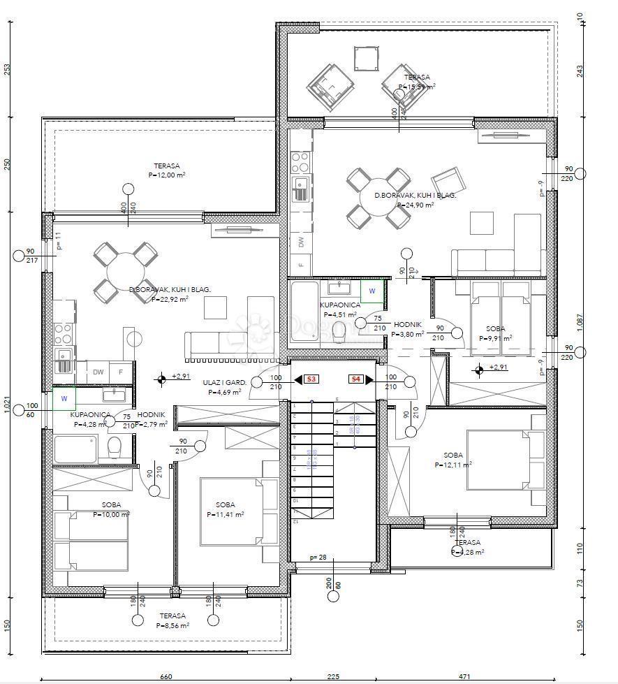 Stanovanje Okrug Gornji, Okrug, 116,34m2