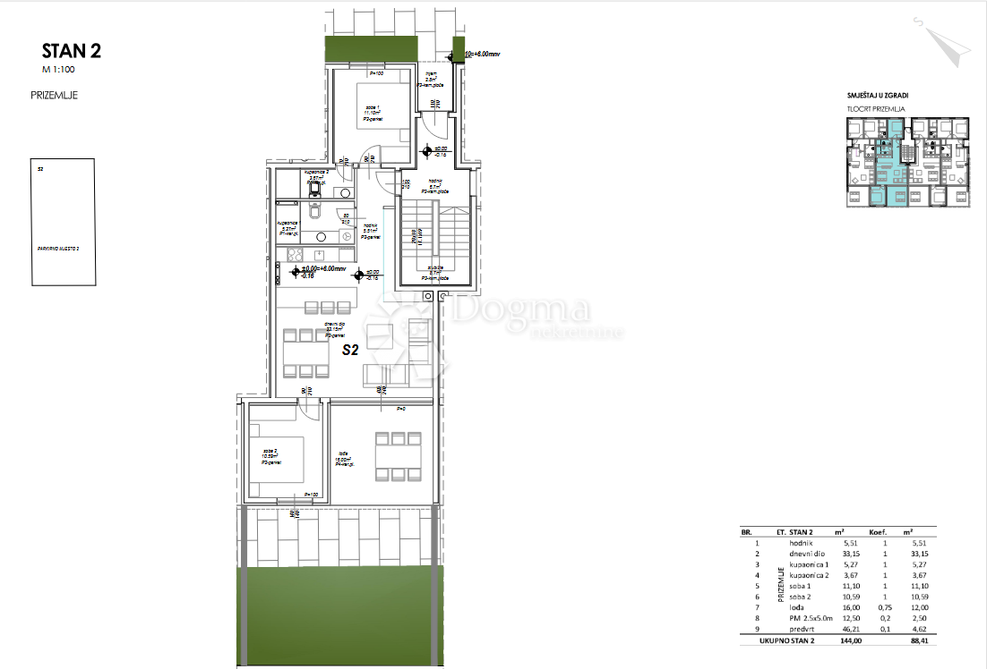 Novogradnja Privlaka - pritličje, 120 m od morja