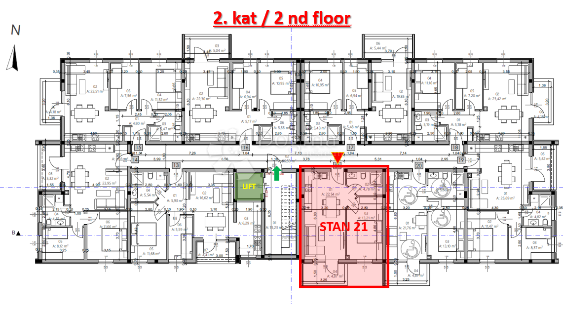 Stanovanje Monvidal, Pula, 54,96m2