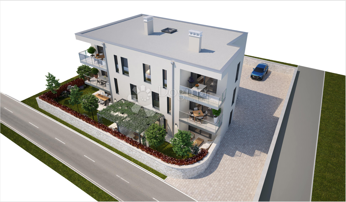 Območje Umaga, moderno stanovanje v pritličju s 115 m² zasebnim vrtom