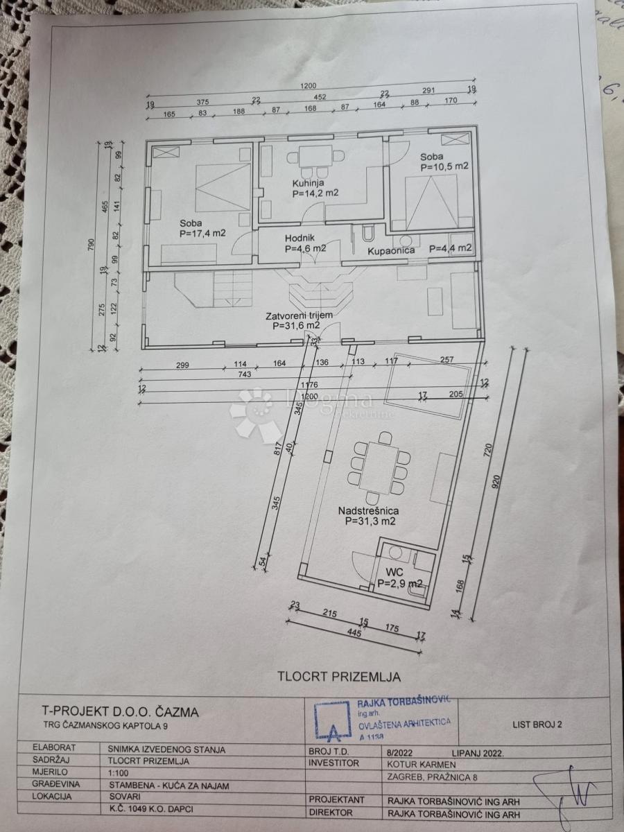 Hiša Dapci, Čazma, 97m2