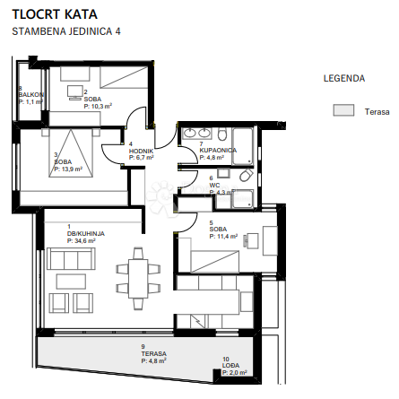 Stanovanje Centar, Varaždin, 86,30m2