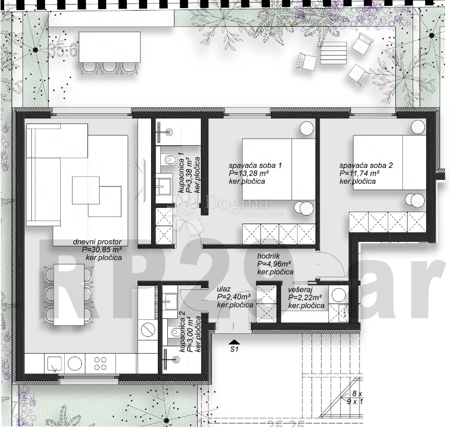 Stanovanje Supetar, 71,83m2