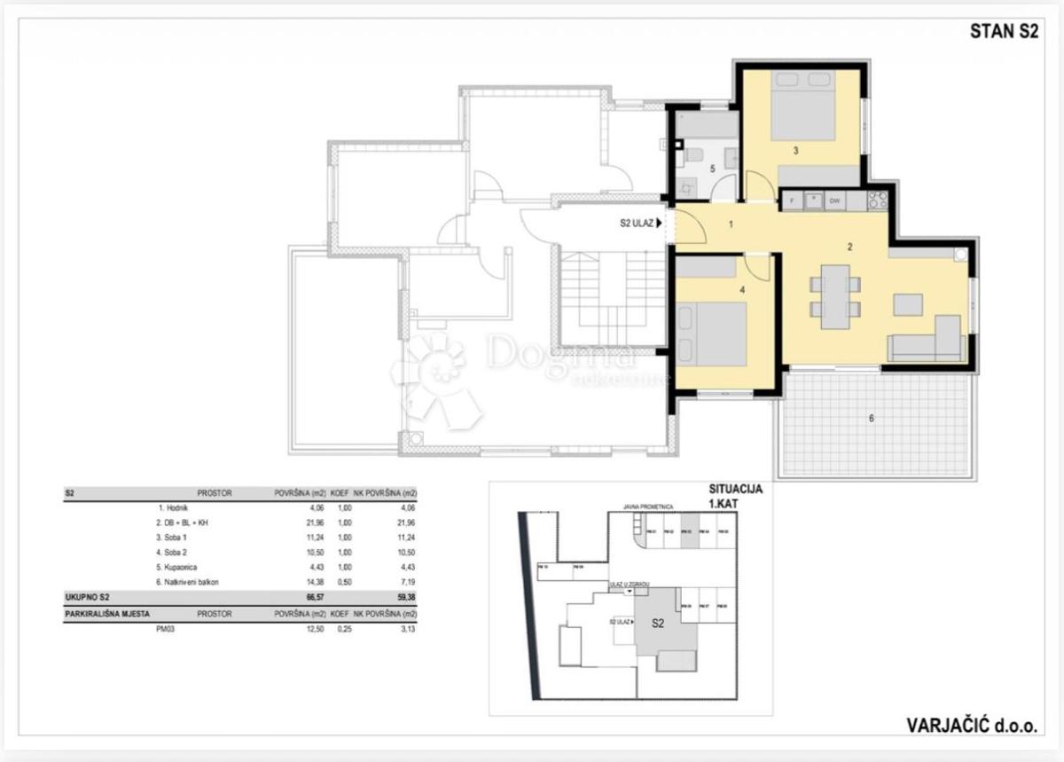 Apartma Novalja, 72m2