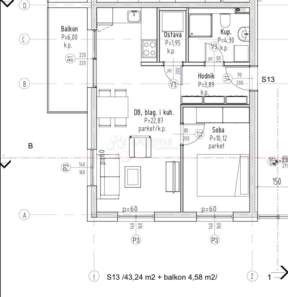 Stanovanje Gradići, Velika Gorica - Okolica, 44,16m2