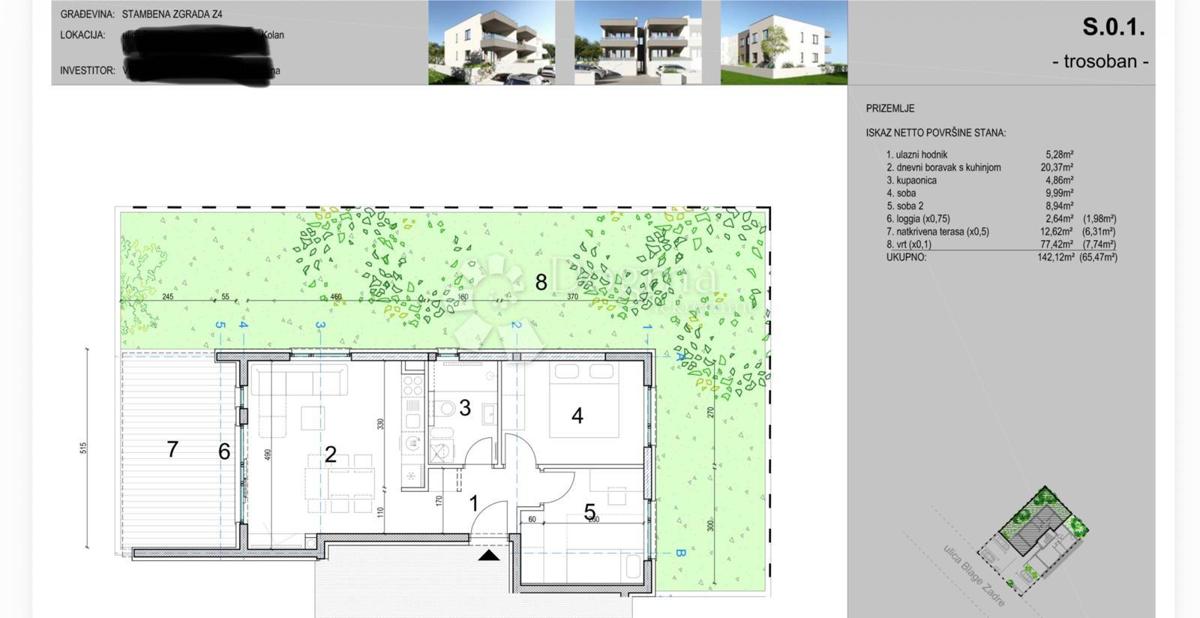 Apartma Gajac, Novalja, 142m2