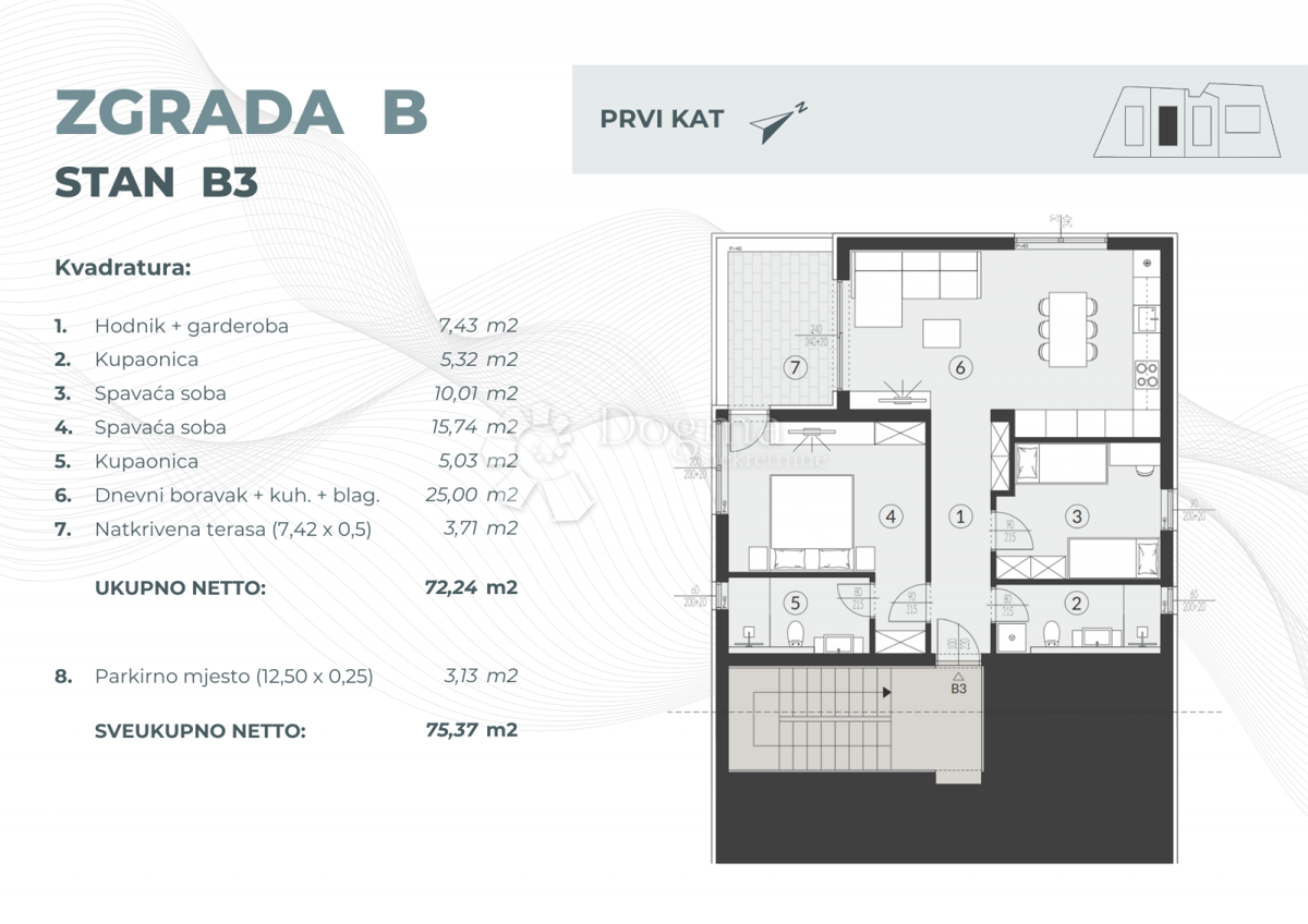 Stanovanje Fažana, 55,08m2
