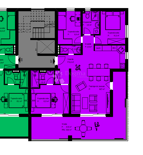 Stanovanje Crvene kuće, Zadar, 146,54m2