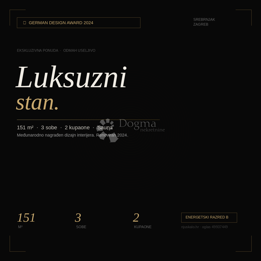 Stanovanje Srebrnjak, Maksimir, 151m2