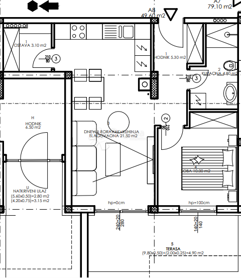 Stanovanje Veli vrh, Pula, 86,50m2
