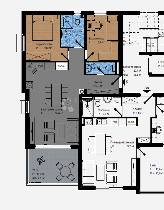 Stanovanje Vidikovac, Zadar, 89,13m2