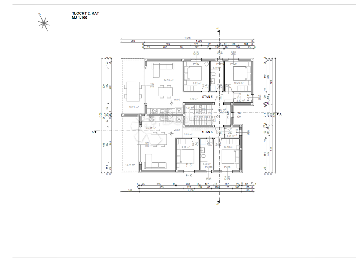 Apartma Pag, 67,37m2