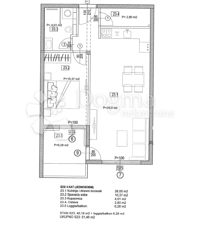 Stanovanje Seget Donji, Seget, 51,46m2